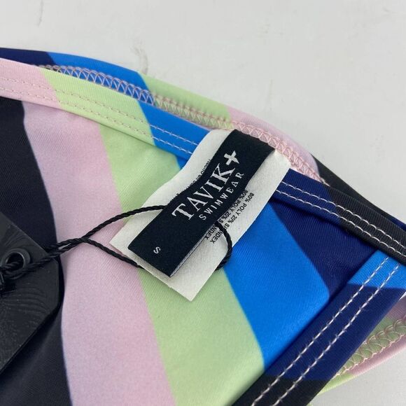 Tavik Jett Esalen Womens striped blue green new triangle swim bikini top small - Picture 2 of 13